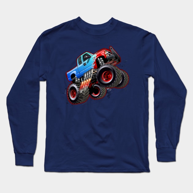 Cartoon monster truck Long Sleeve T-Shirt by Mechanik